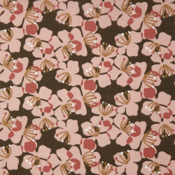 Printed Cotton KAMEKO Bronze / Tea Rose